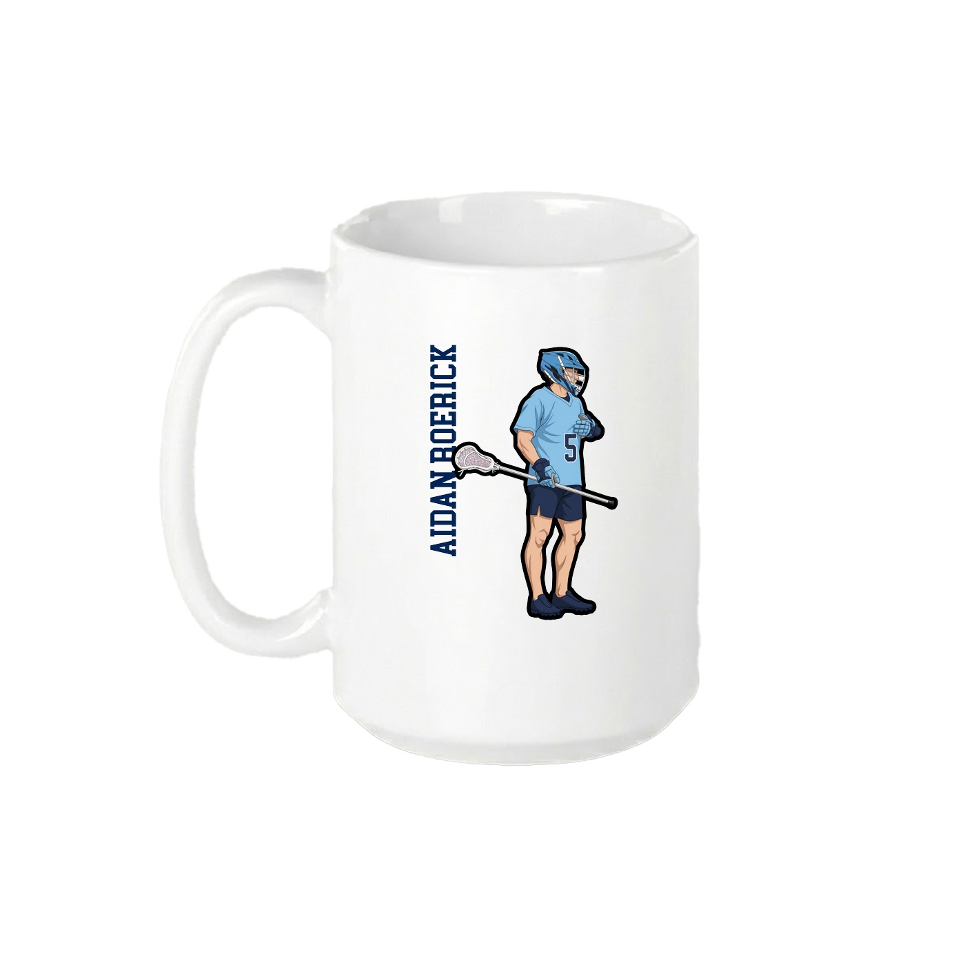 15oz Coffee Mug — Name Vertical in White