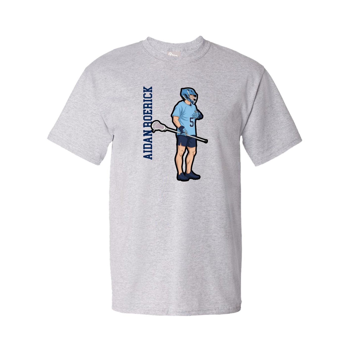 Youth Tee — Name Vertical in Grey