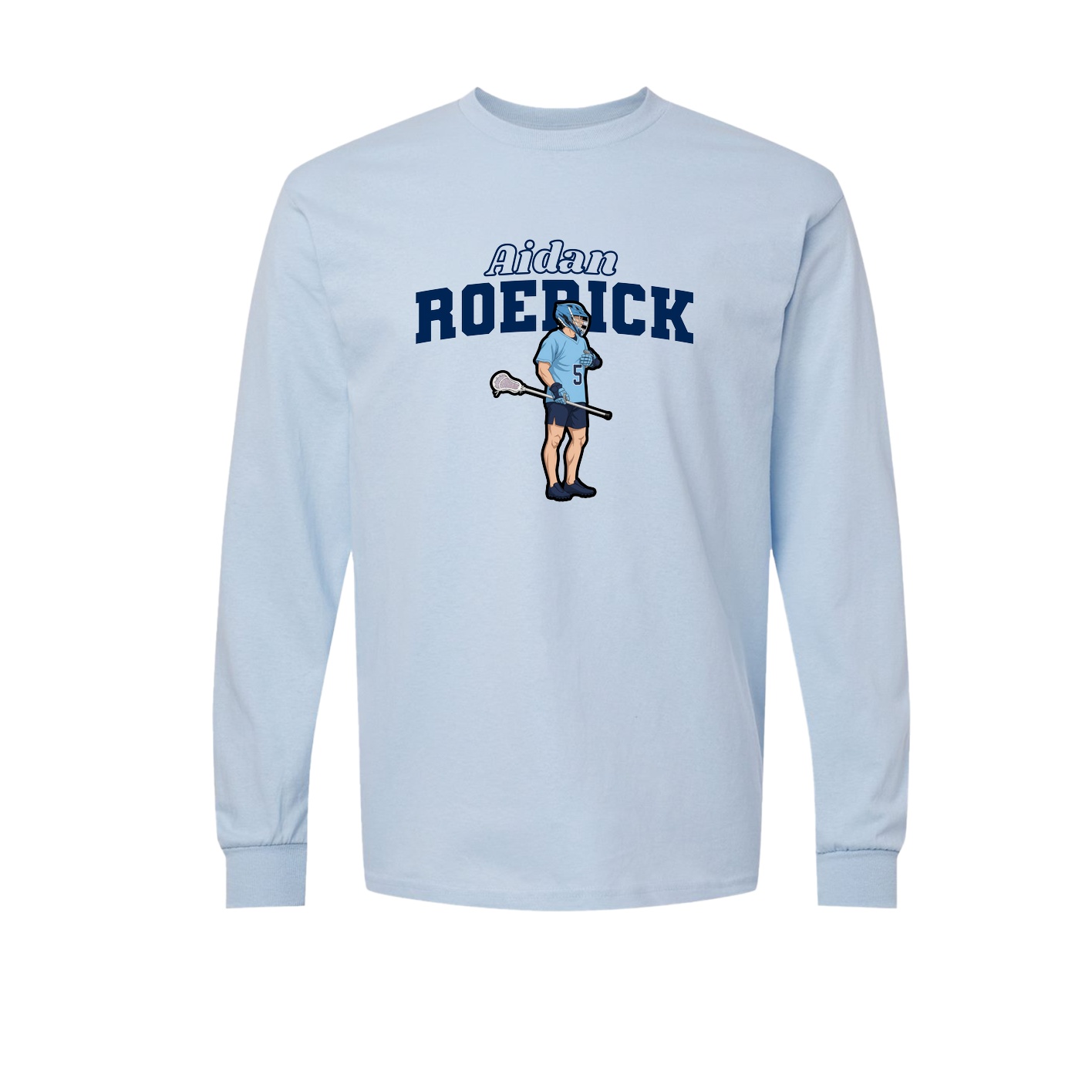 Long Sleeve Tee — Name Arch in Light Blue