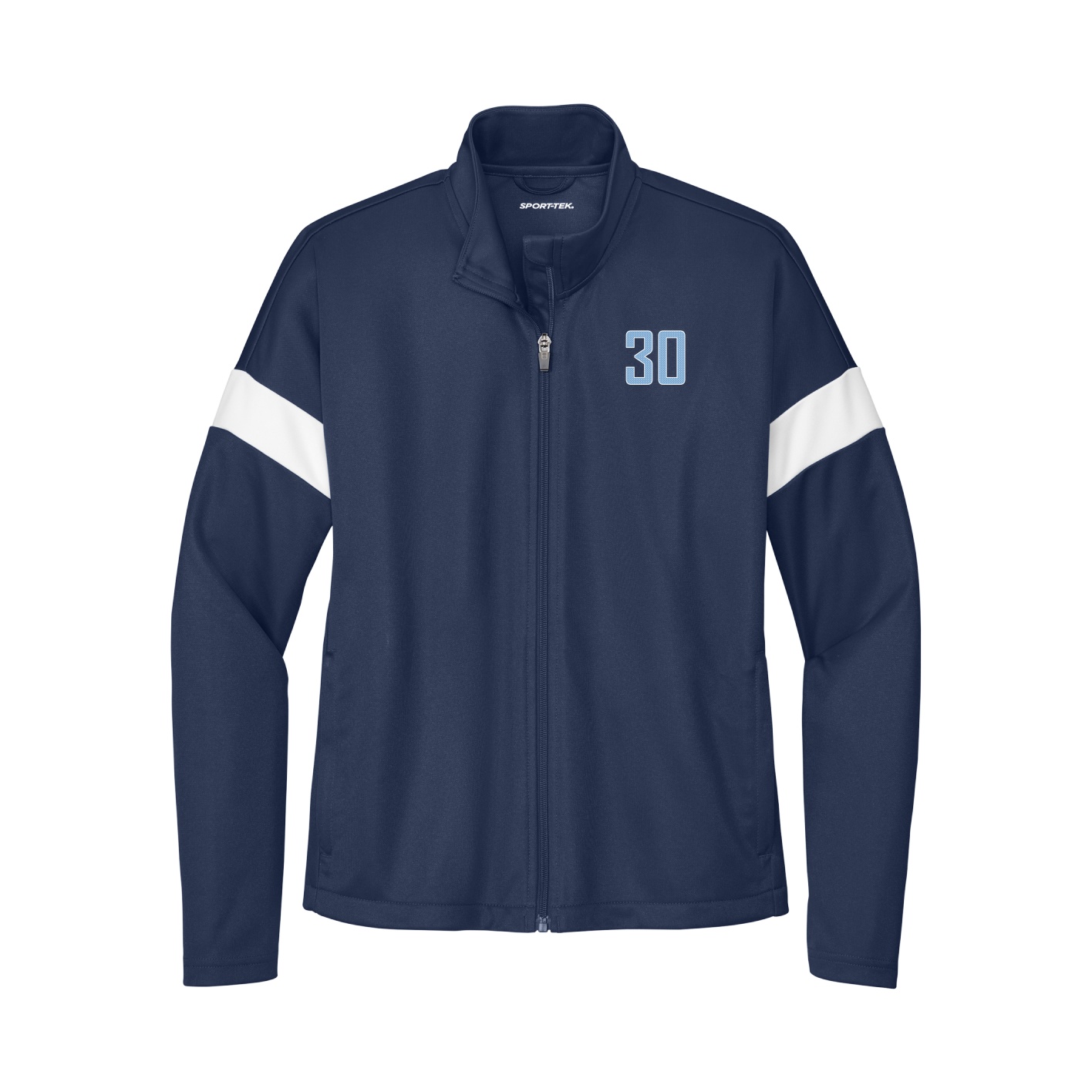 Womens Team Travel Full-Zip Jacket — Front Shirsy in Navy/White