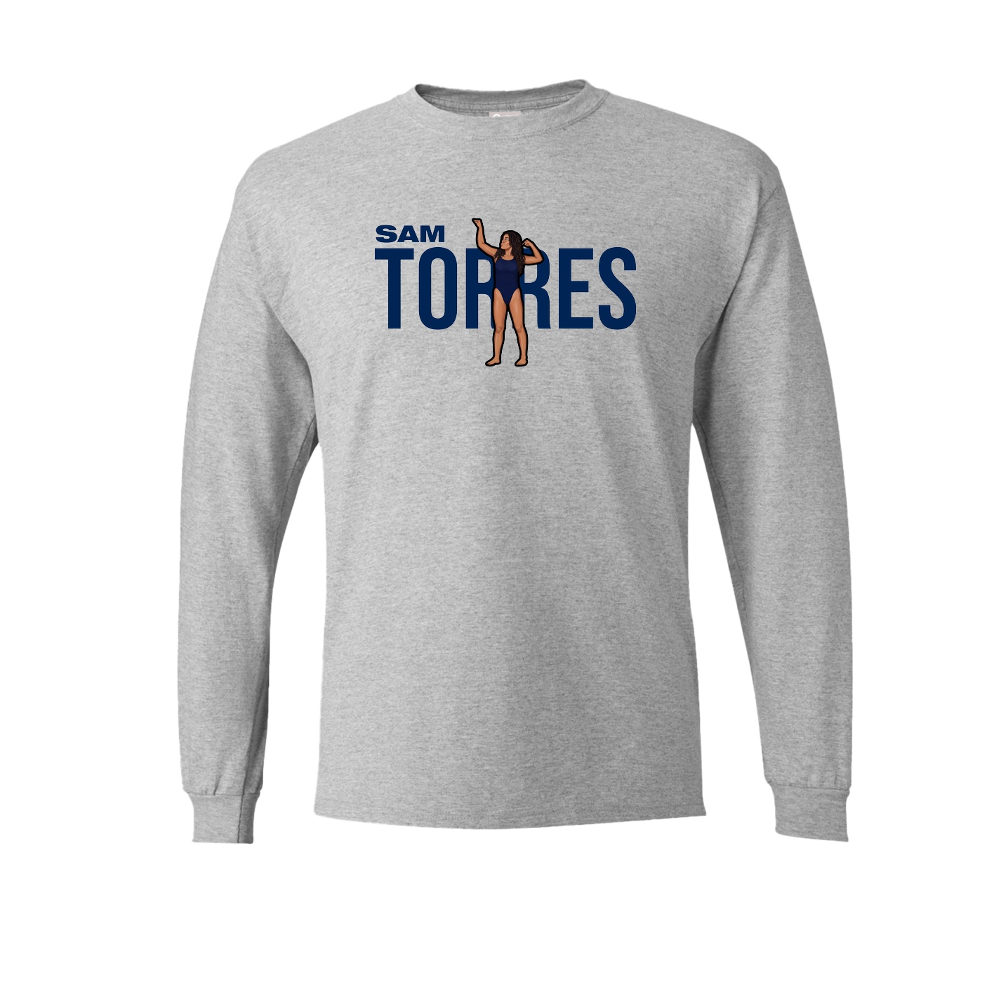 Long Sleeve Tee — Player Name in Grey