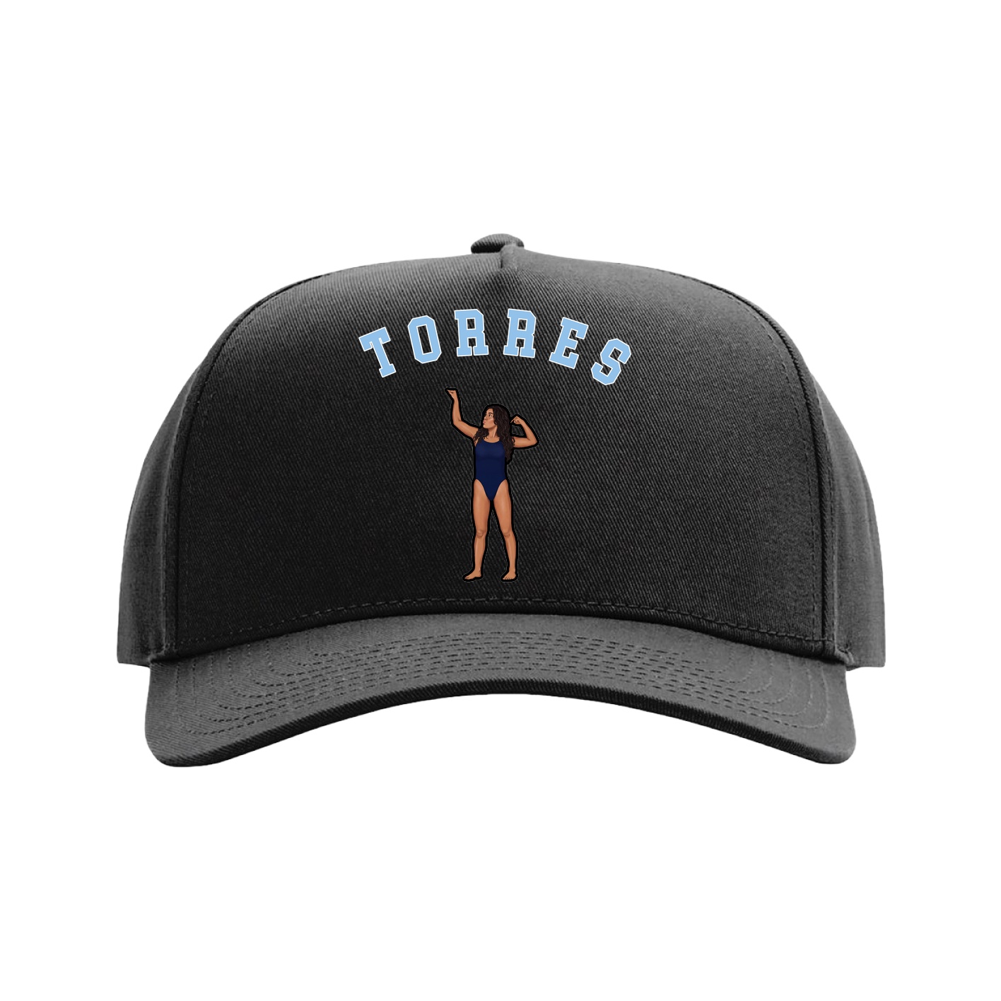 Full Fabric Five-Panel Champ Cap — Shirsey Arch in Black