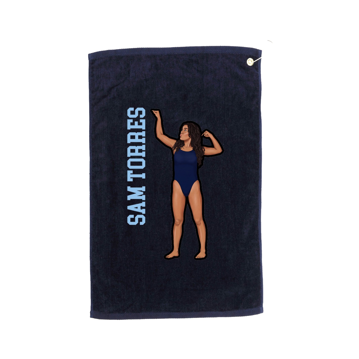 Golf Towel — Name Vertical in Navy
