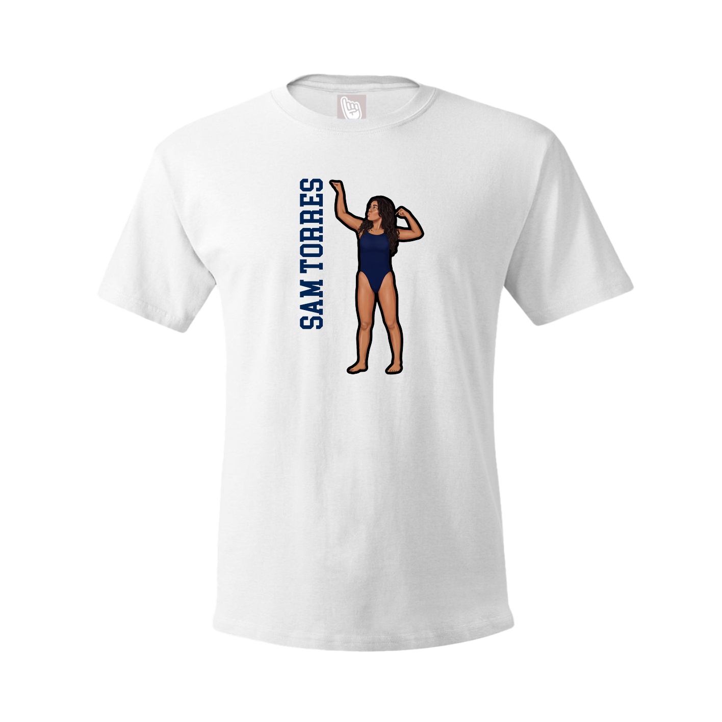 Tee — Name Vertical in White