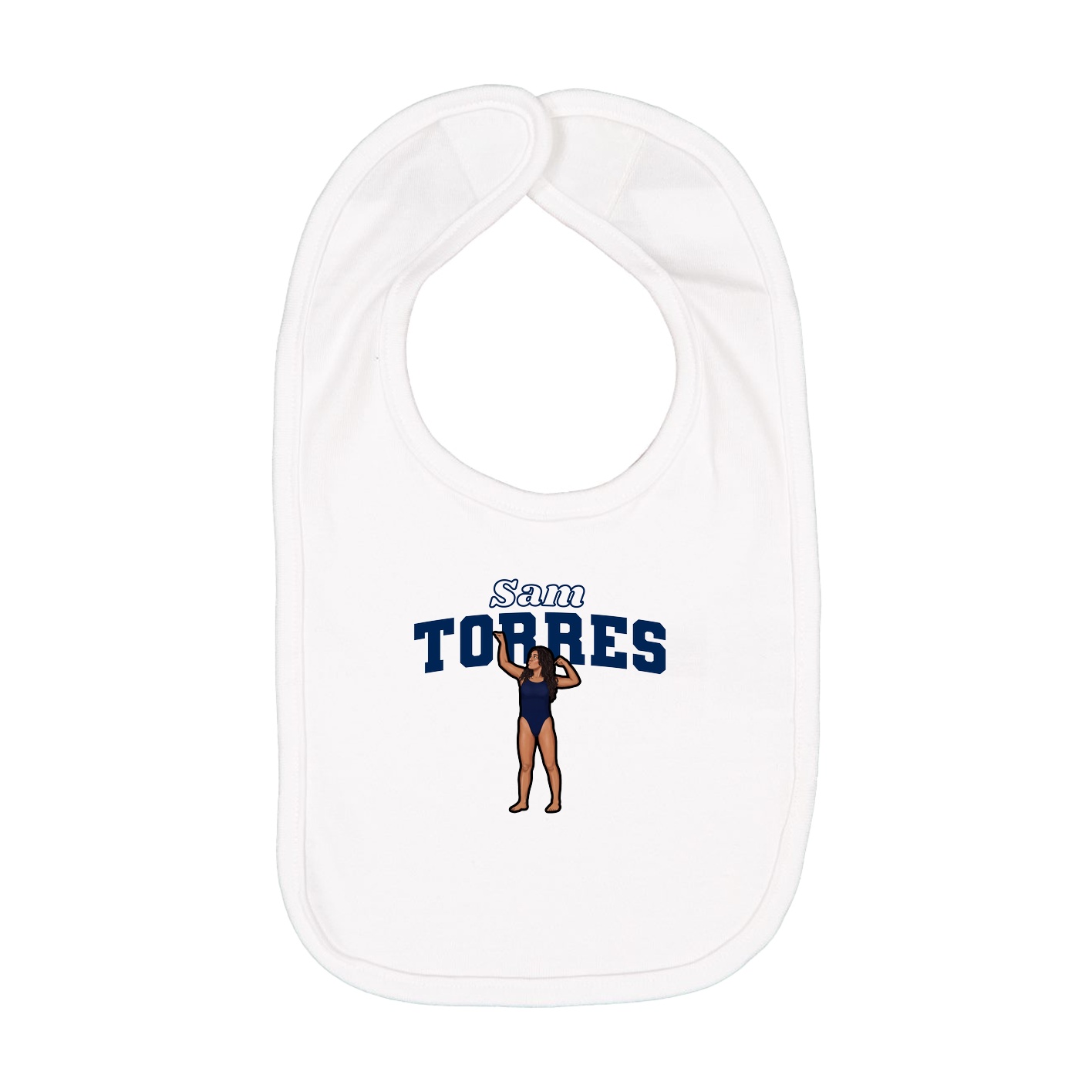 Infant Bib — Name Arch in White