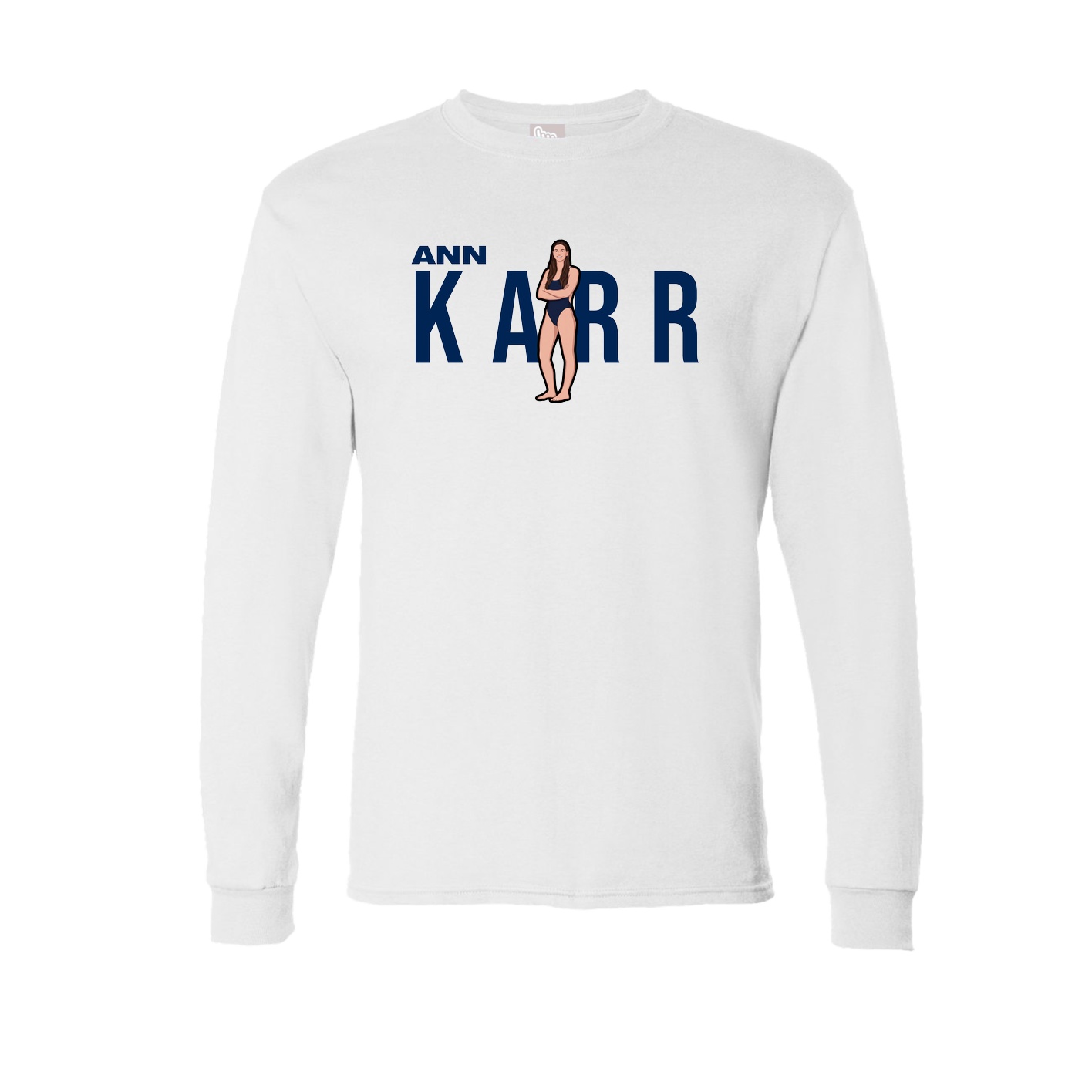 Long Sleeve Tee — Player Name in White