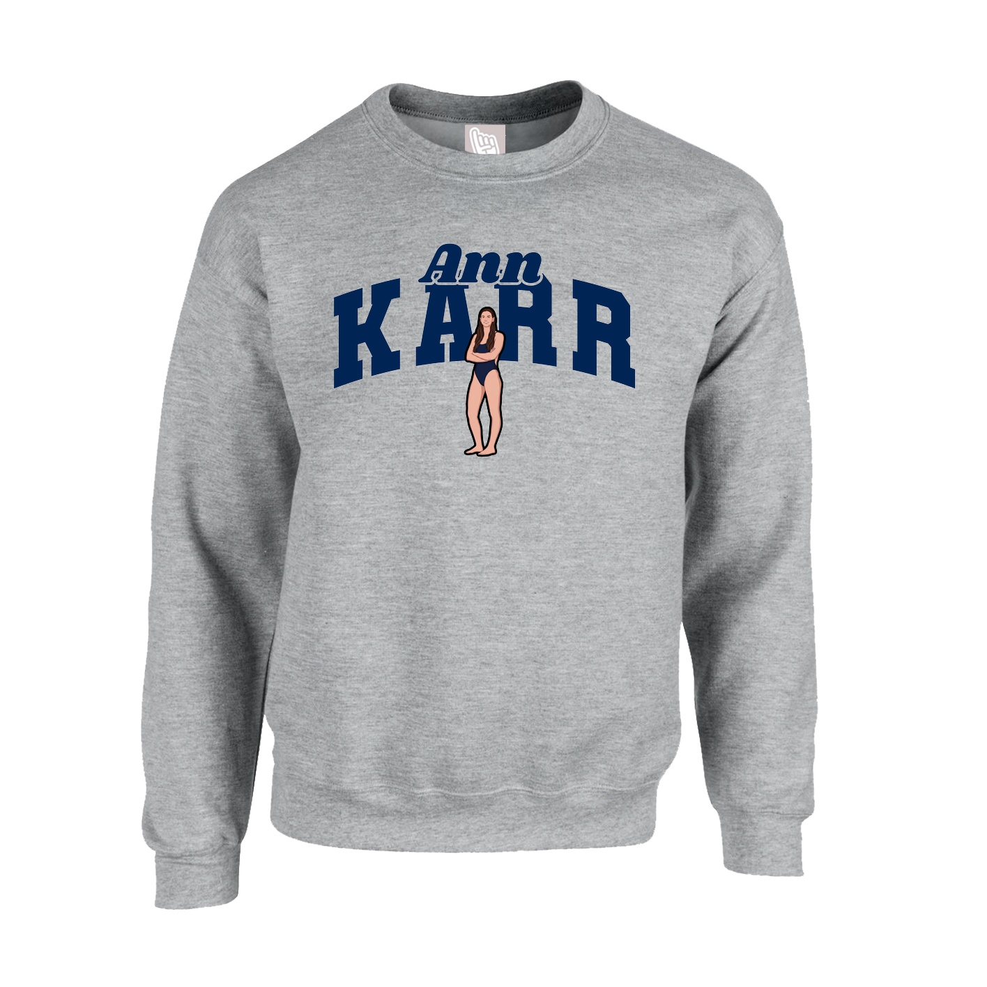 Fleece Crew — Signature Arch in Grey