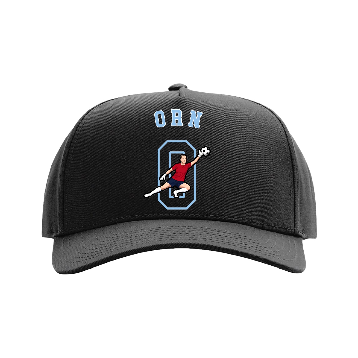Full Fabric Five-Panel Champ Cap — Shirsey Arch in Black