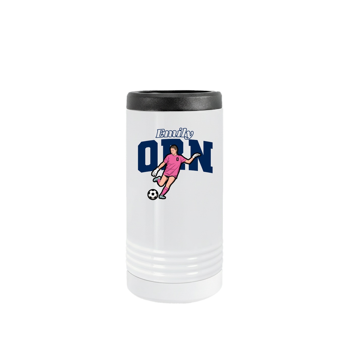 Slim Beverage Holder — Name Arch in White