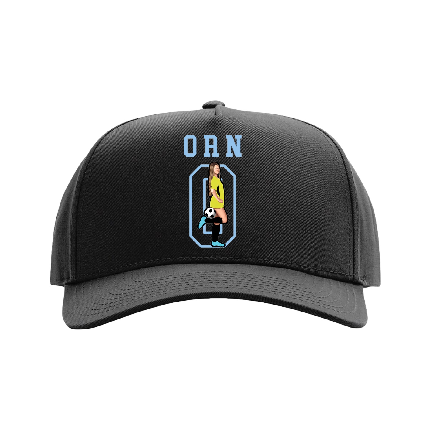 Full Fabric Five-Panel Champ Cap — Shirsey in Black