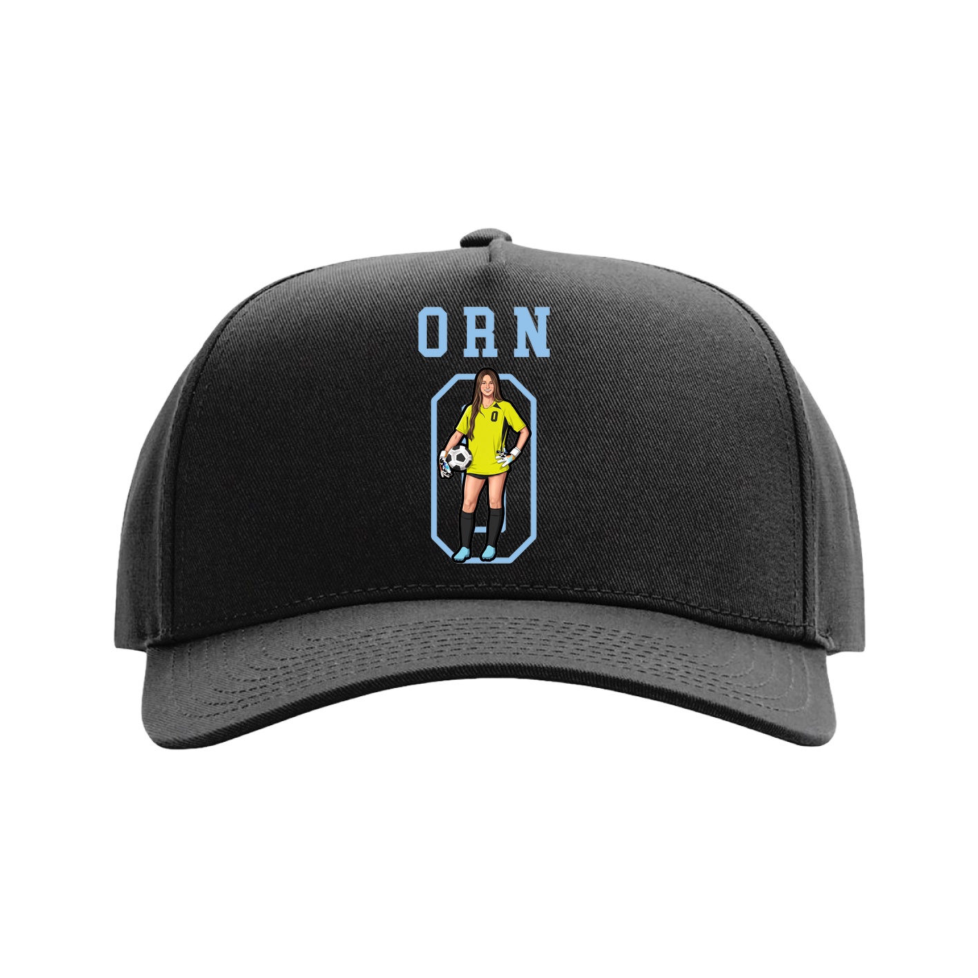 Full Fabric Five-Panel Champ Cap — Shirsey in Black
