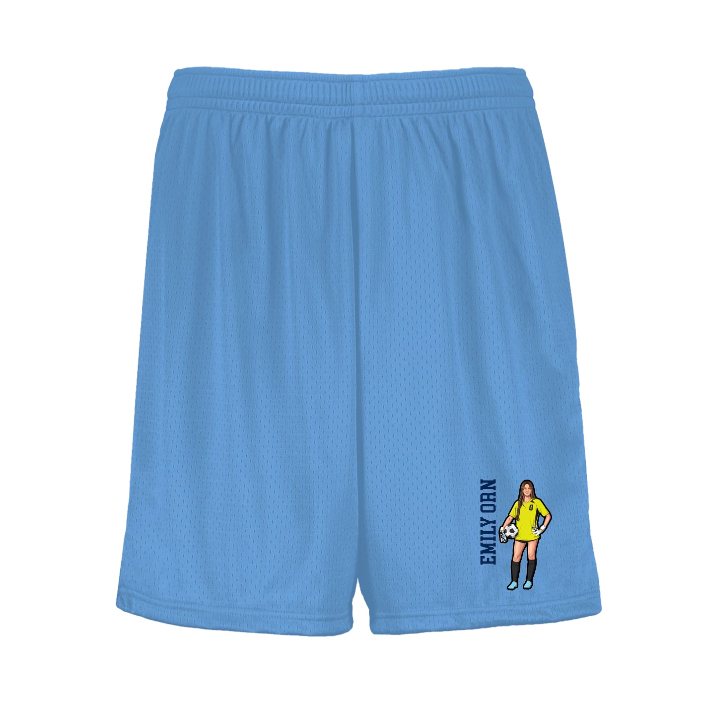 Shorts — Name Vertical in Light Blue