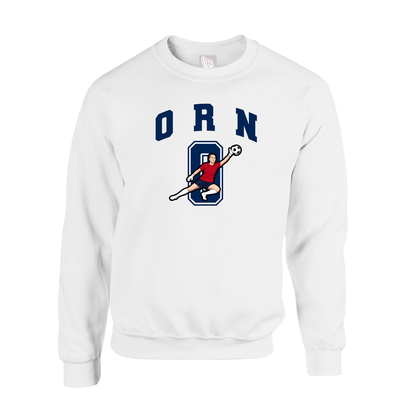 Fleece Crew — Number in White
