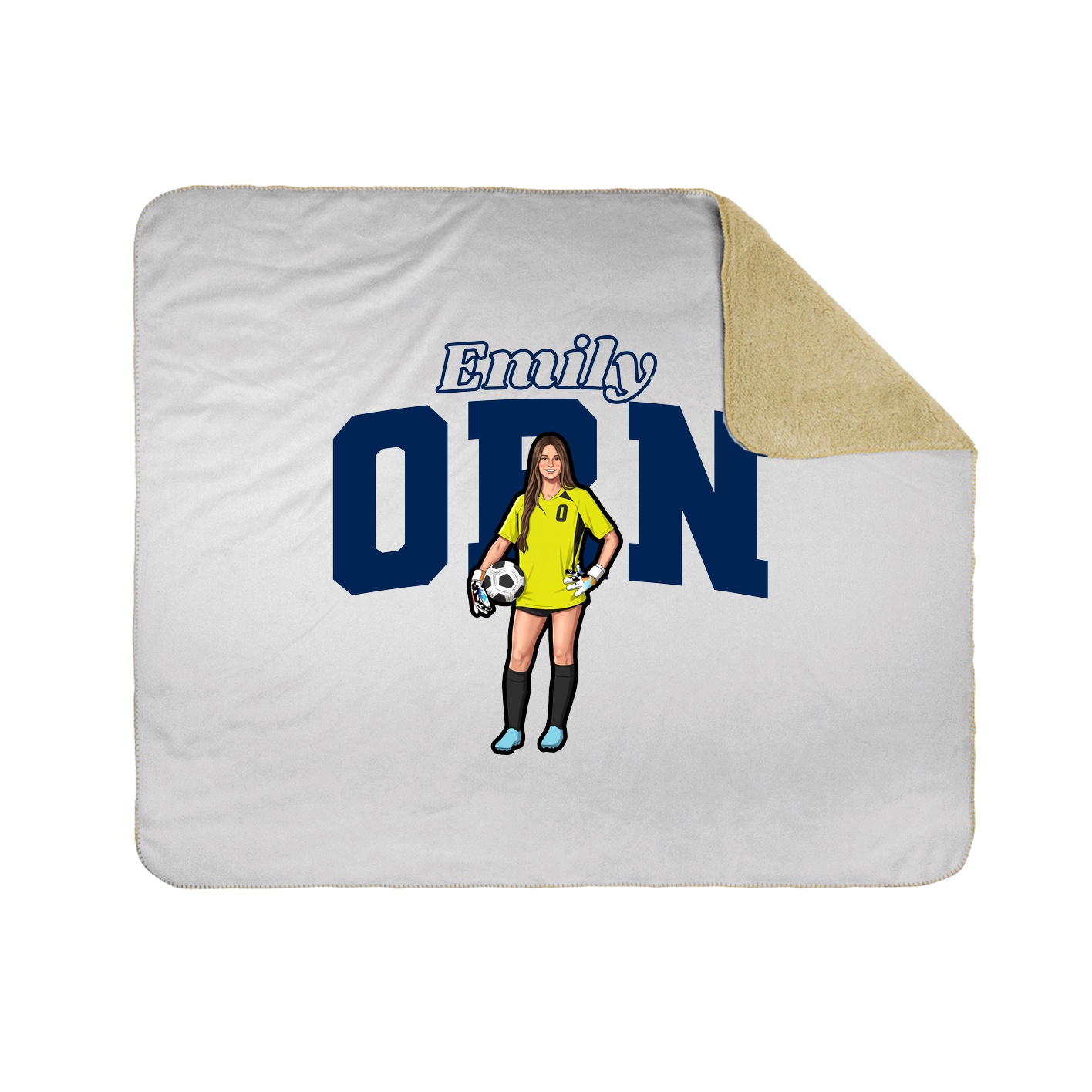 Throw Blanket — Name Arch in White