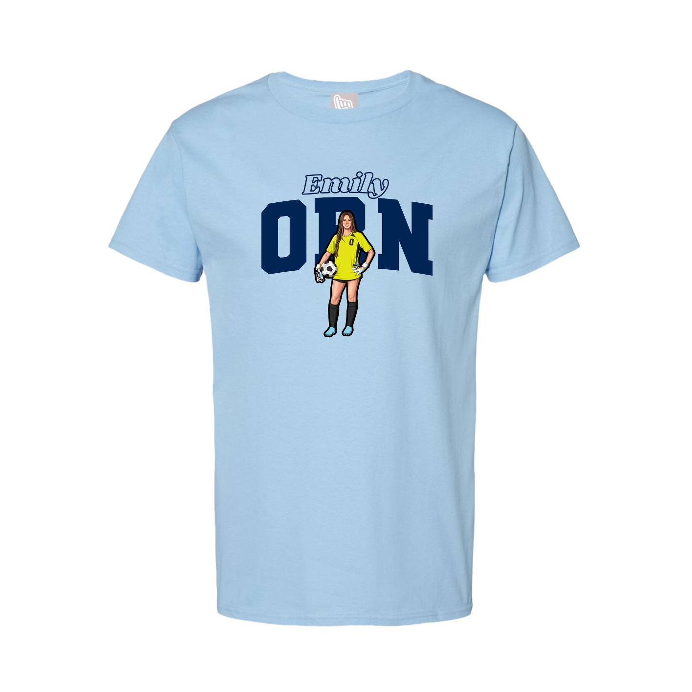 Youth Tee — Name Arch in Light Blue