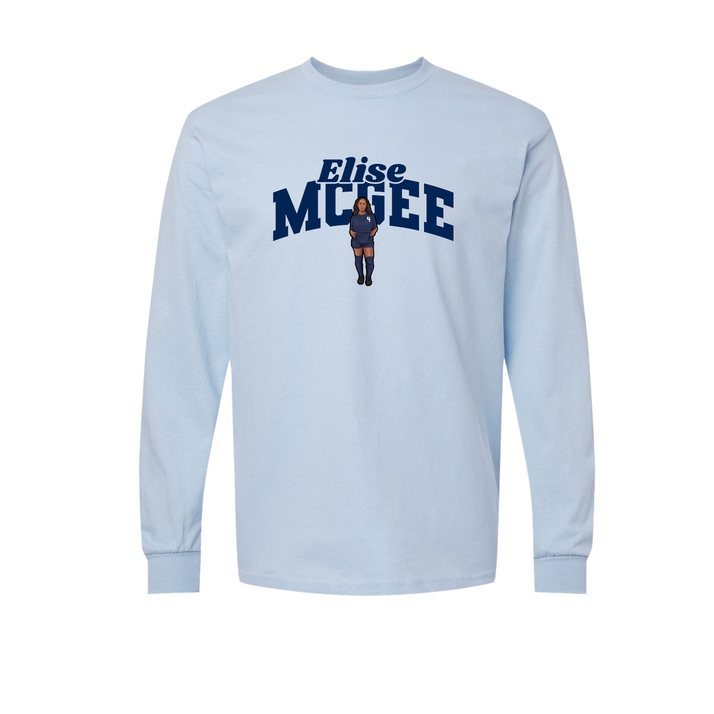 Long Sleeve Tee — Signature Arch in Light Blue