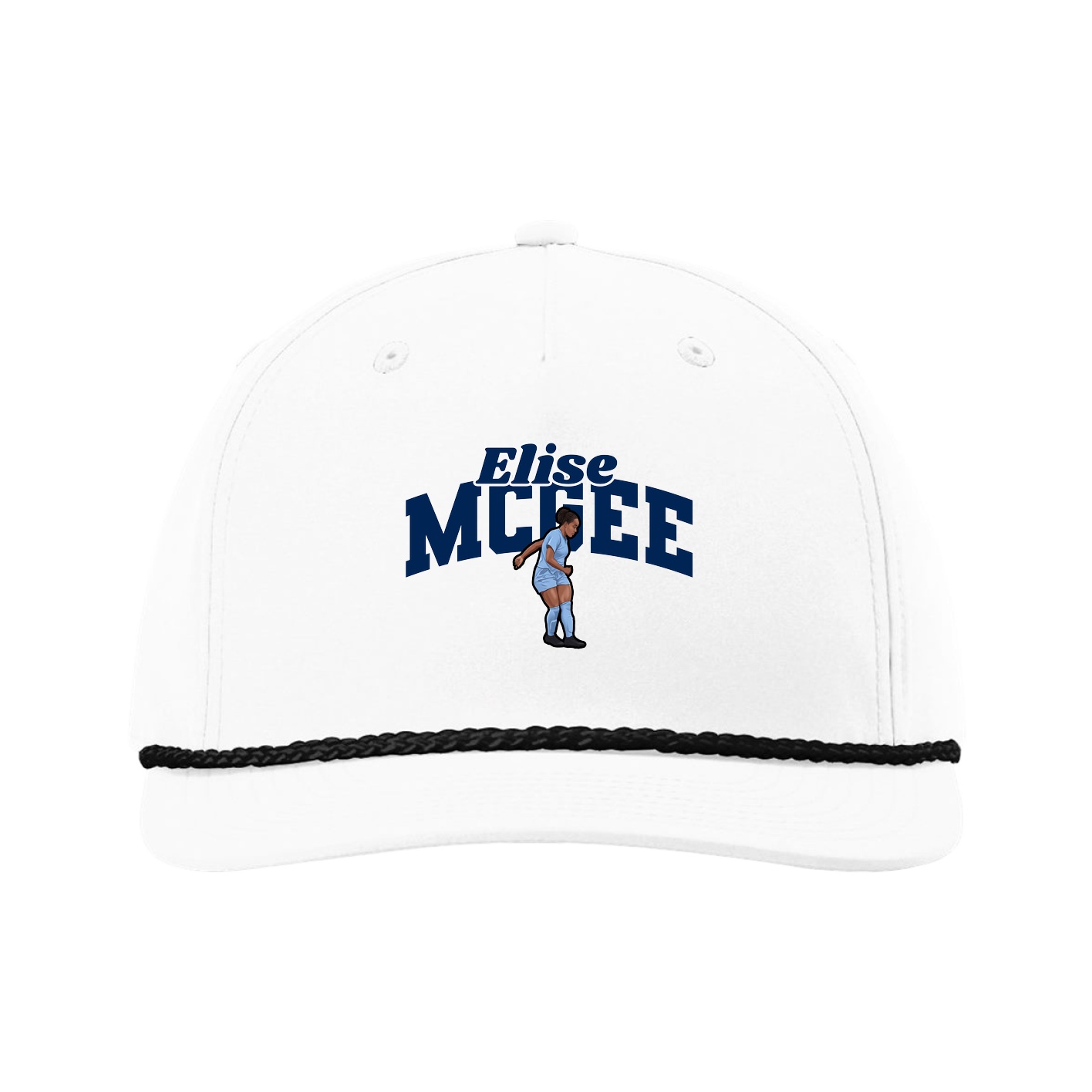 Five-Panel Classic Rope Cap — Signature Arch in White