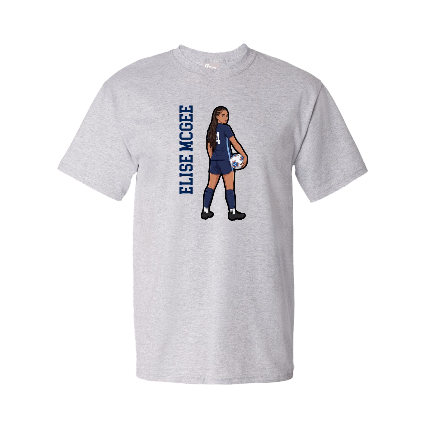 Youth Tee — Name Vertical in Grey
