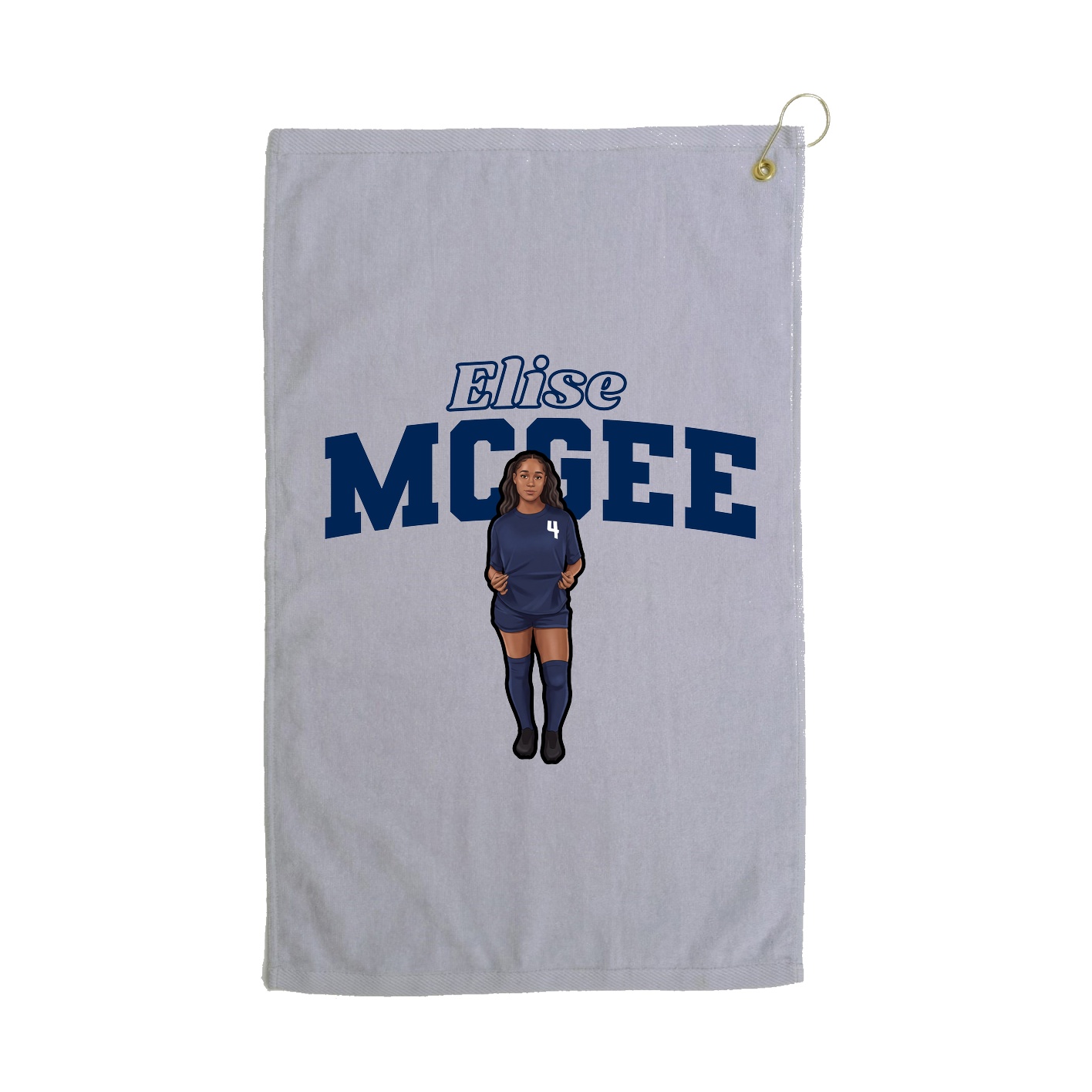 Golf Towel — Name Arch in Grey