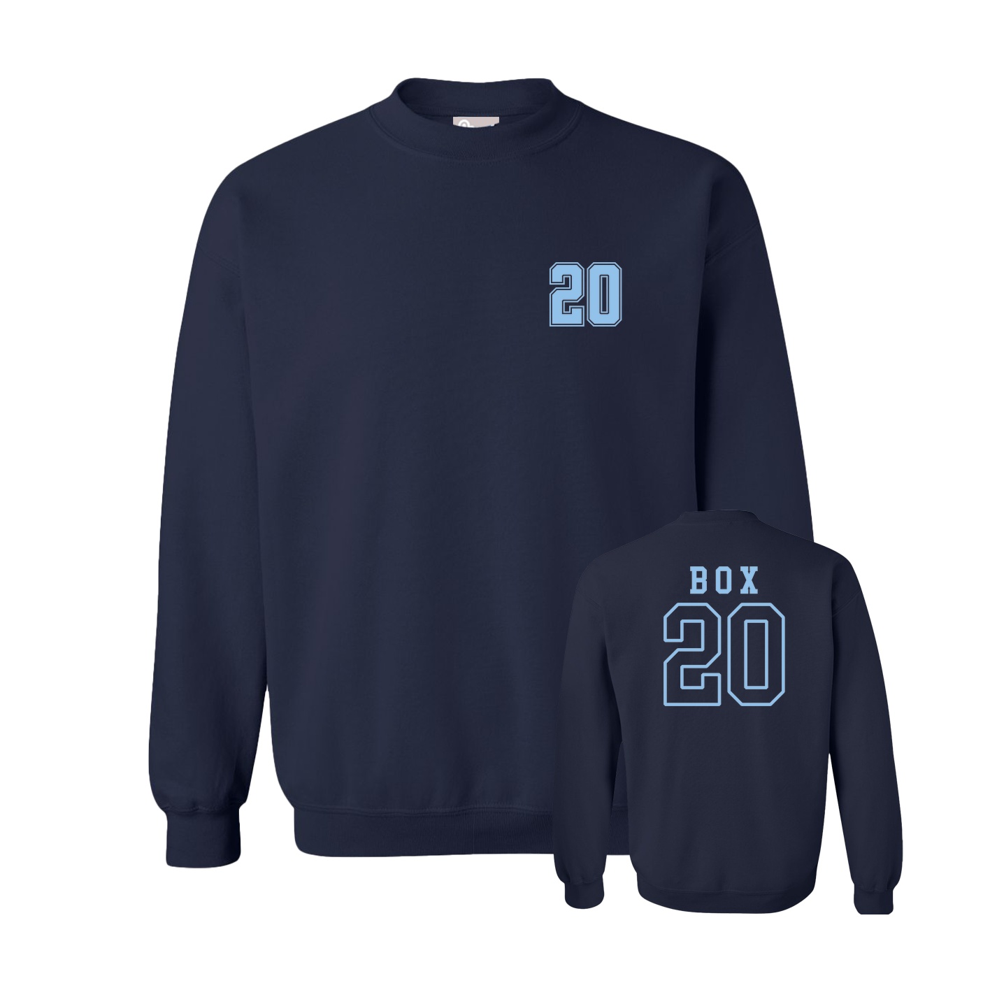 Fleece Crew — Chest Back in Navy