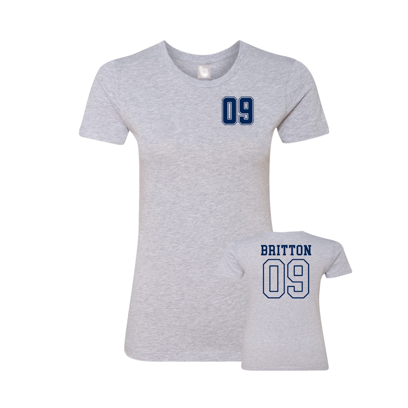 Fitted Women's Tee — Chest Back in Grey