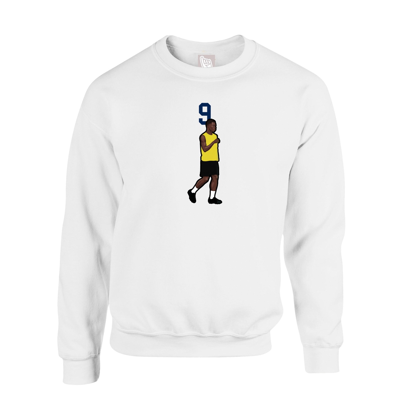 Fleece Crew — Number Top in White
