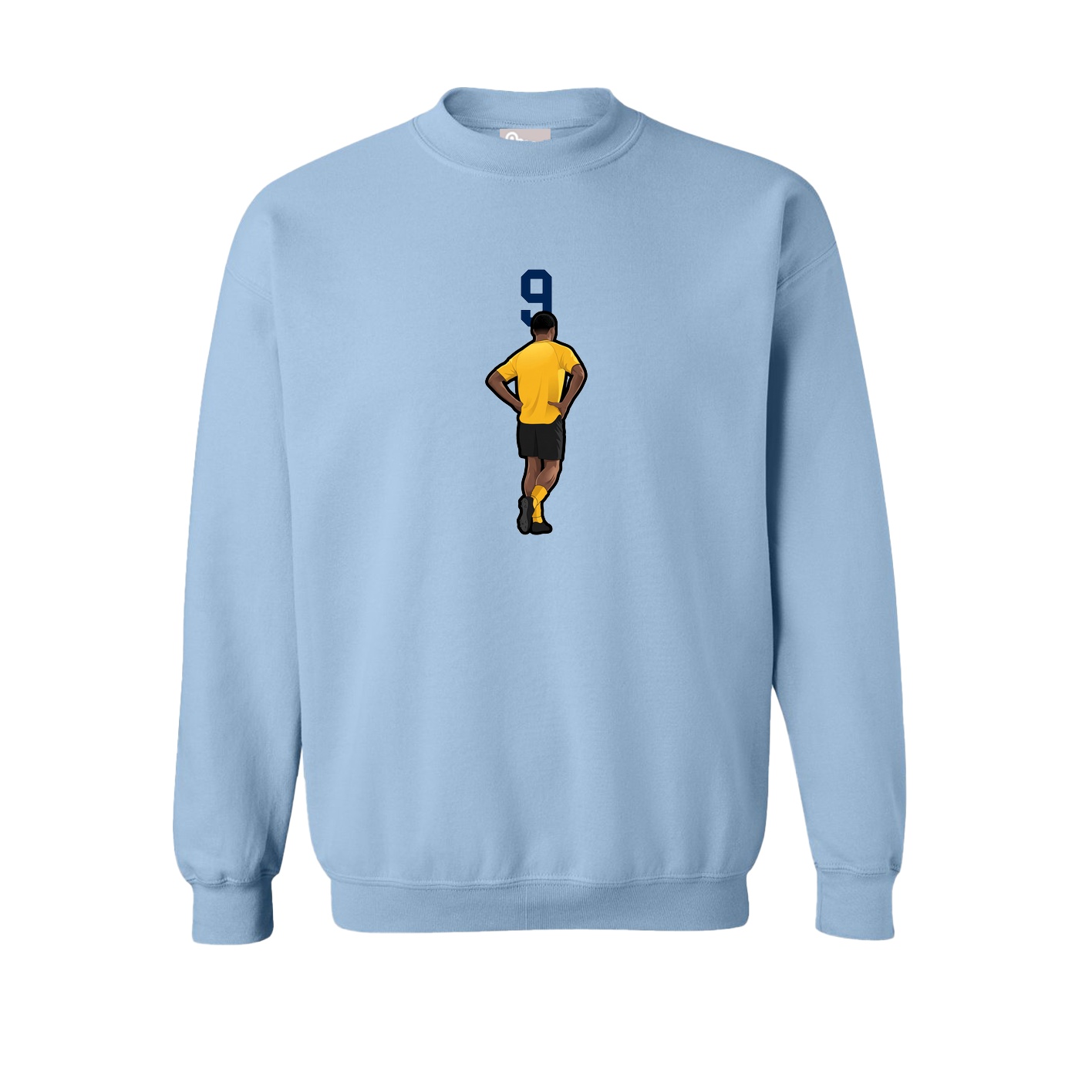 Fleece Crew — Number Top in Light Blue