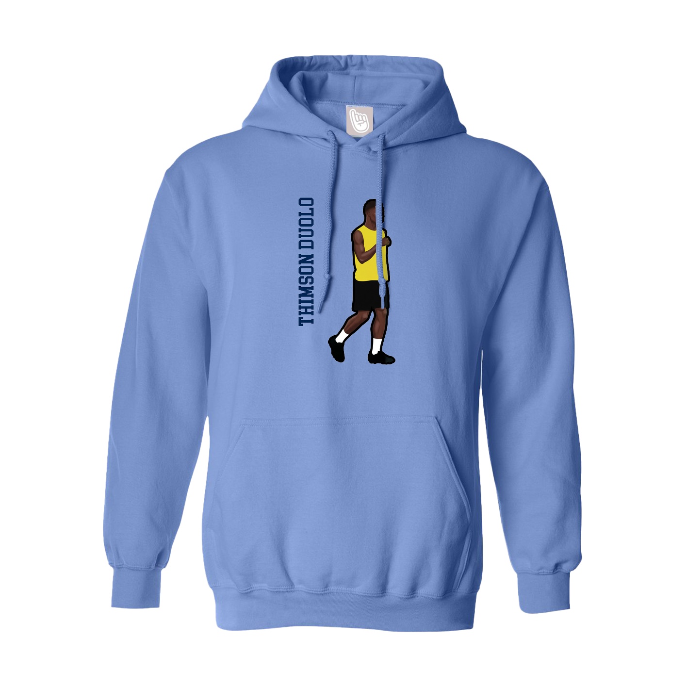Youth Hoodie — Name Vertical in Powder Blue