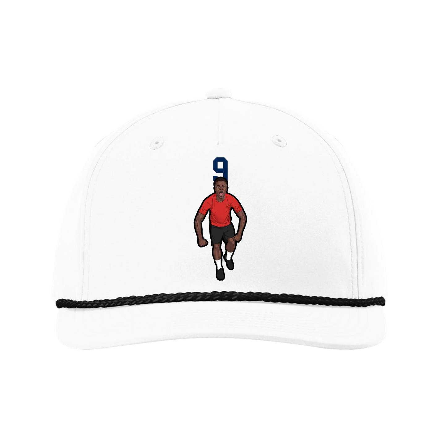 Five-Panel Classic Rope Cap — Number Top in White