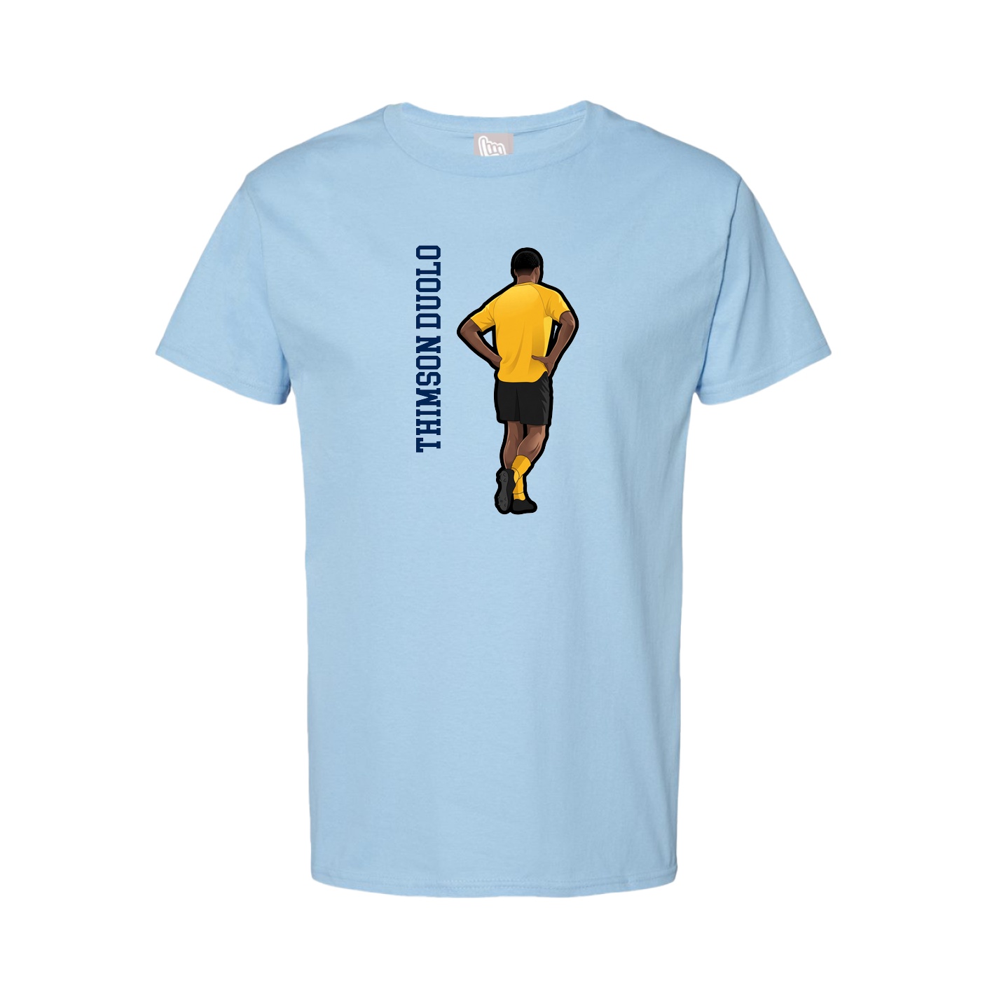 Tee — Name Vertical in Light Blue