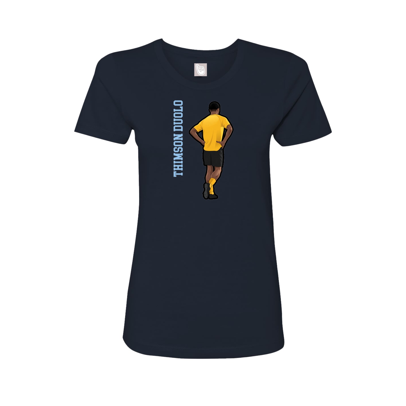 Fitted Women's Tee — Name Vertical in Navy