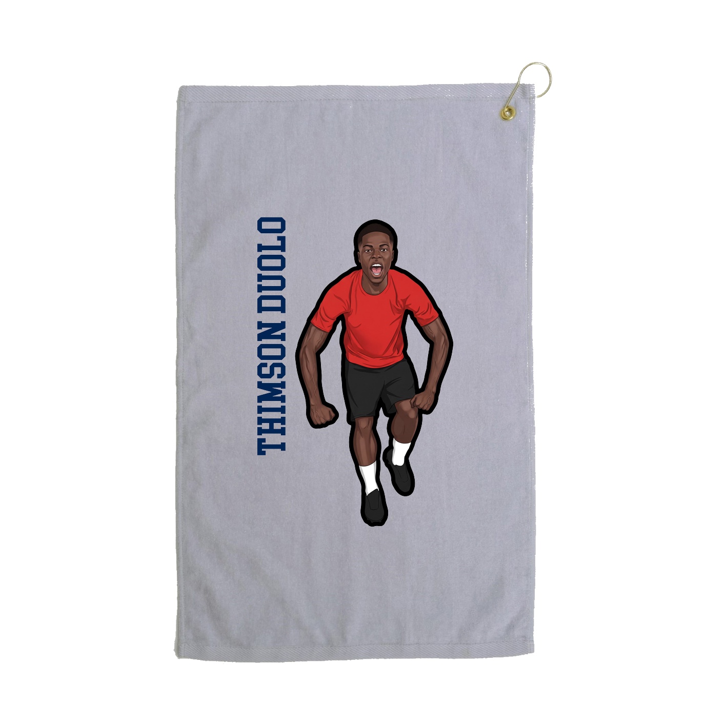 Golf Towel — Name Vertical in Grey