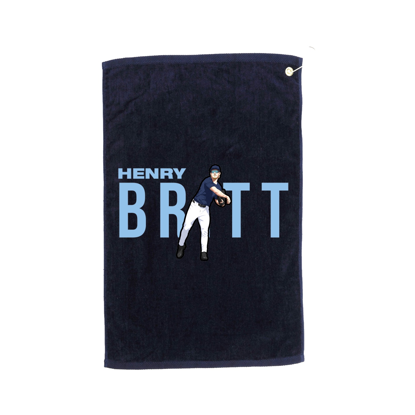 Golf Towel — Player Name in Navy