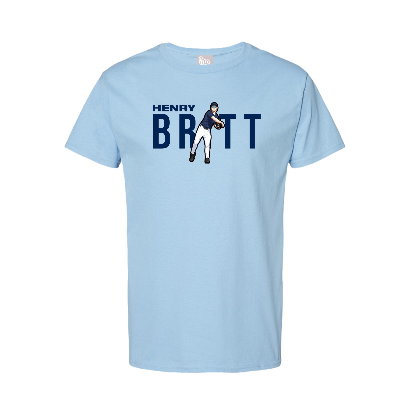 Youth Tee — Player Name in Light Blue
