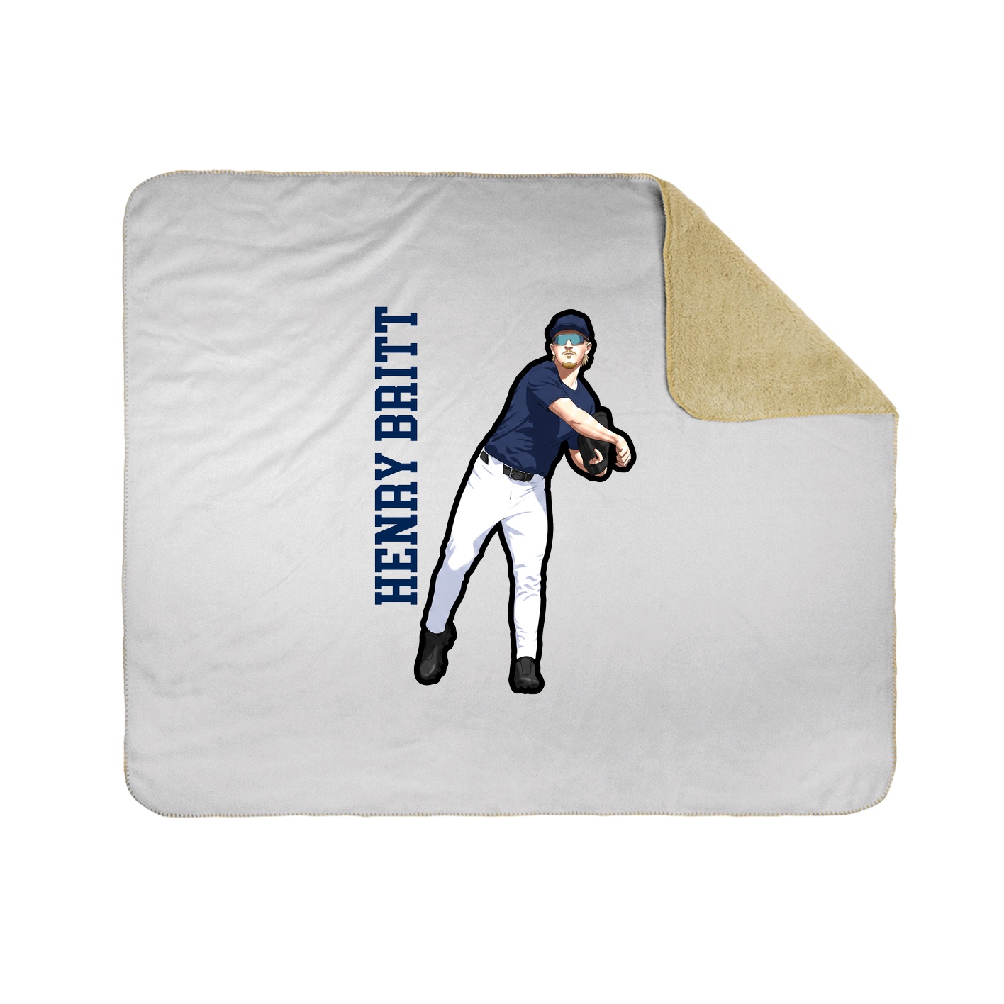Throw Blanket — Name Vertical in White