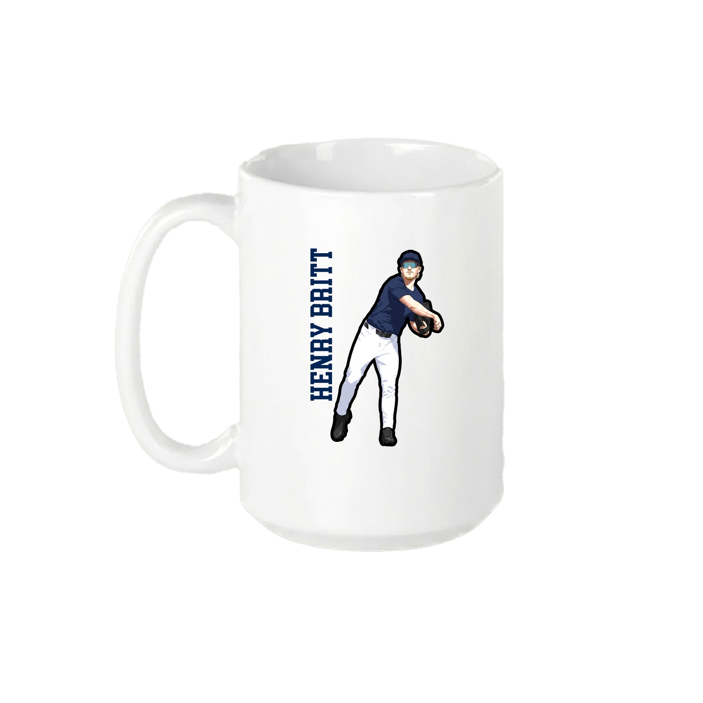 15oz Coffee Mug — Name Vertical in White