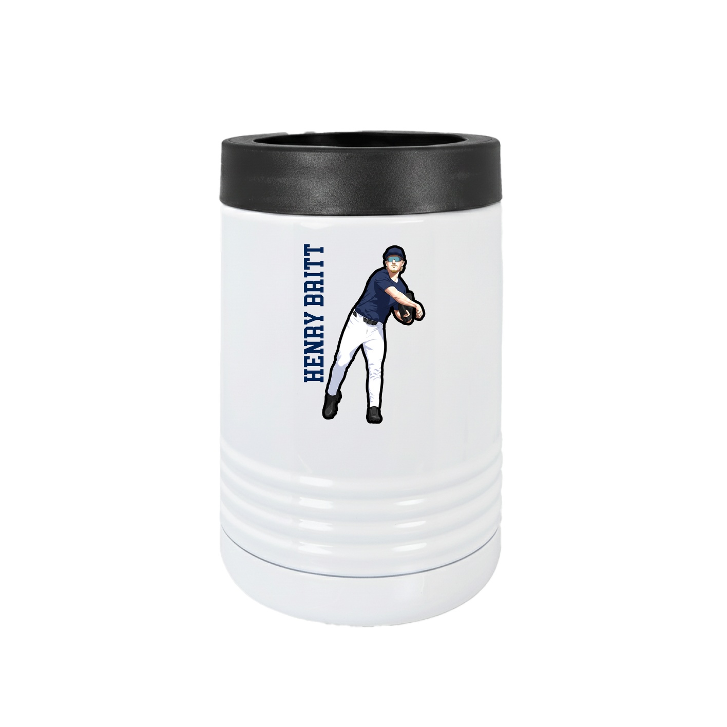 Beverage Holder — Name Vertical in White