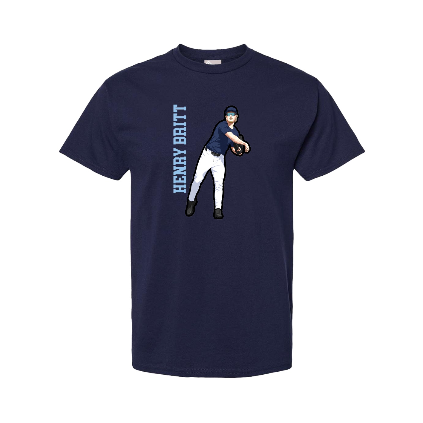 Youth Tee — Name Vertical in Navy