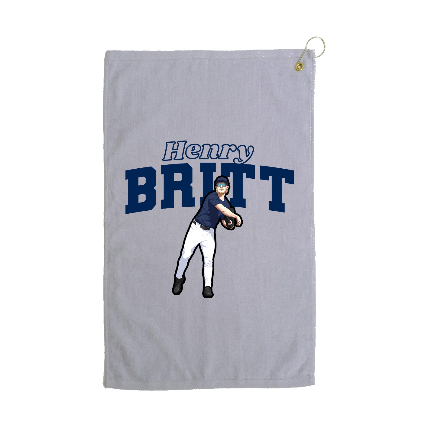 Golf Towel — Name Arch in Grey