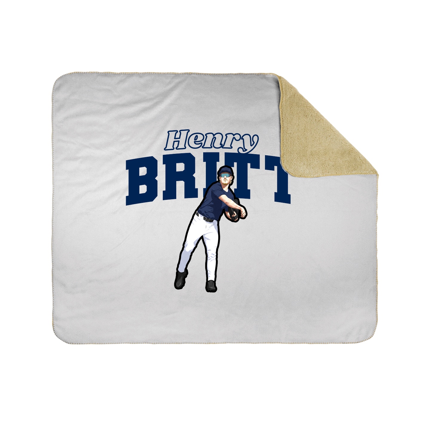 Throw Blanket — Name Arch in White