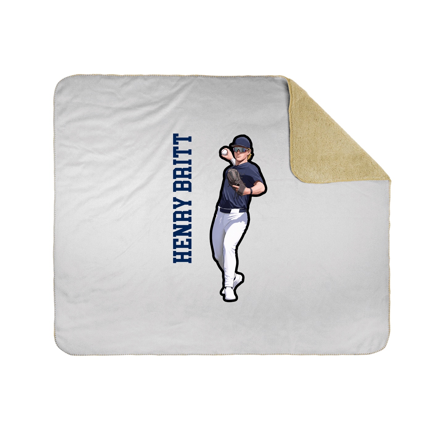 Throw Blanket — Name Vertical in White