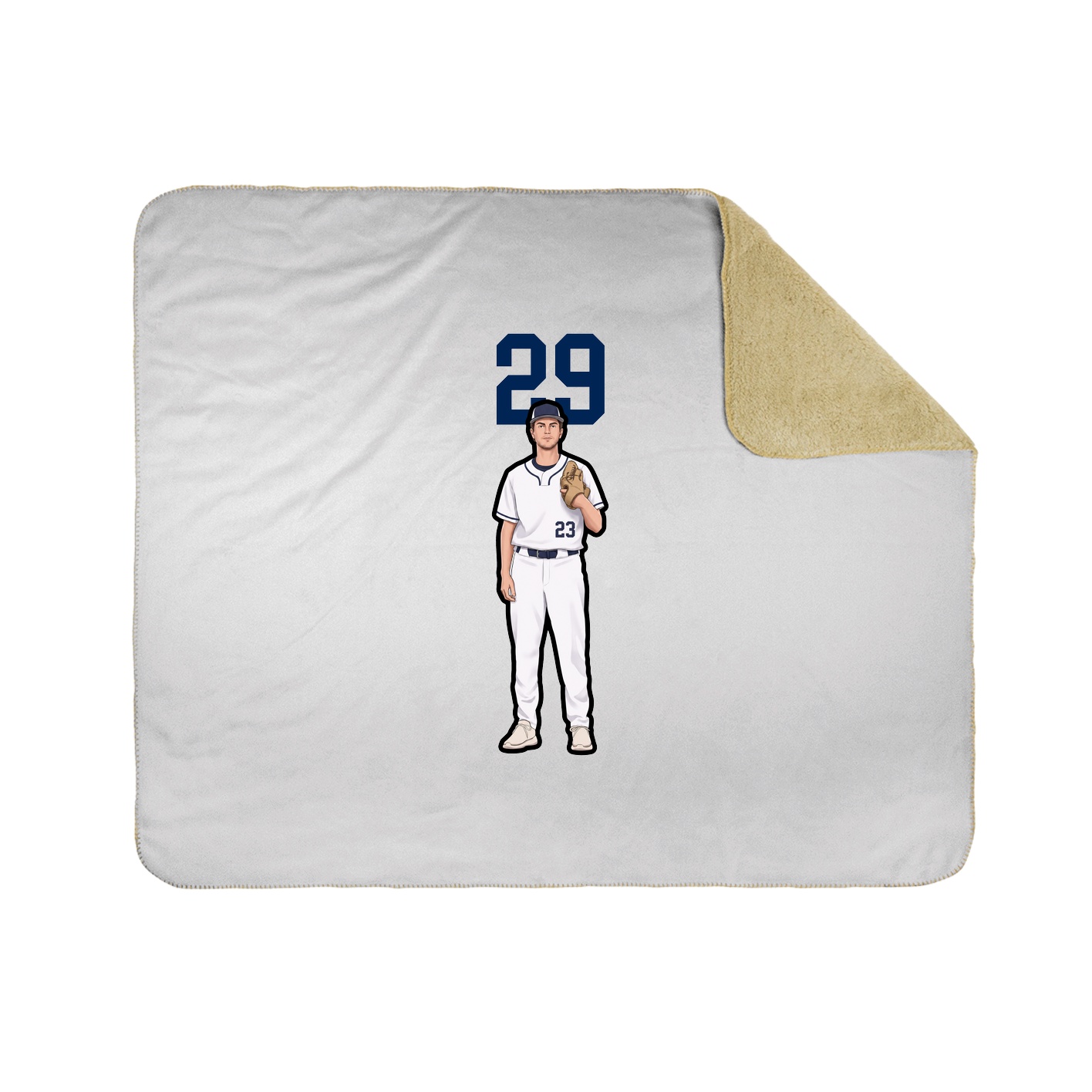 Throw Blanket — Number Top in White