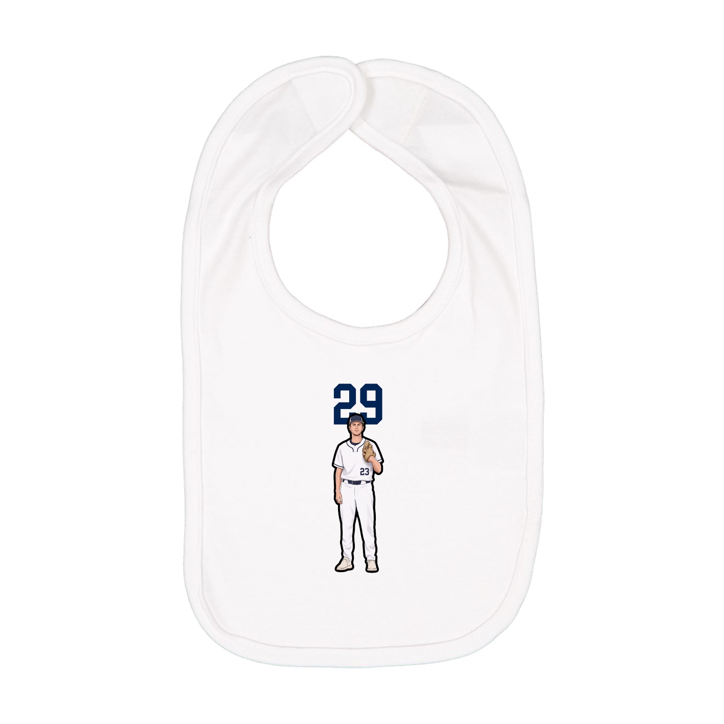 Infant Bib — Number Top in White