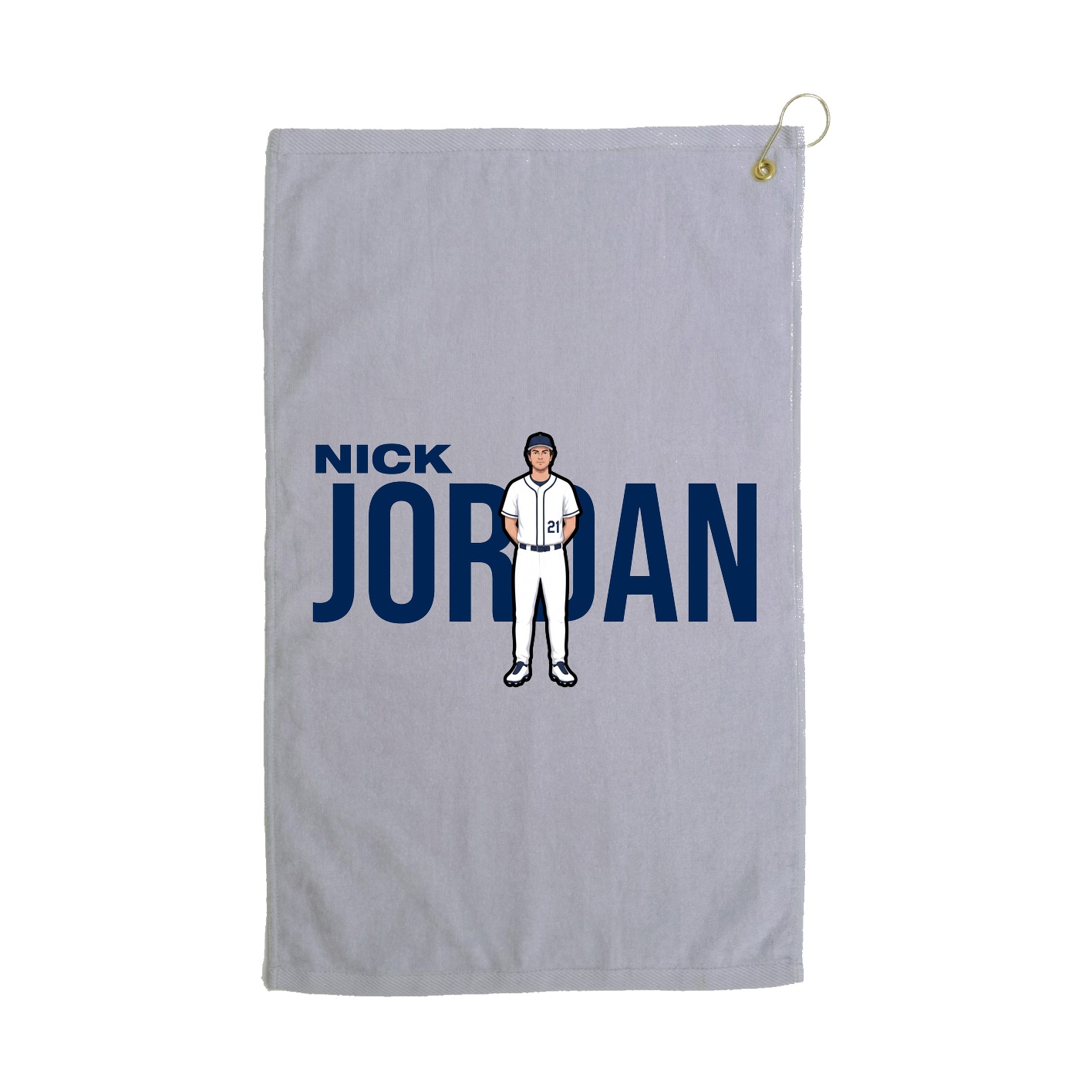 Golf Towel — Player Name in Grey
