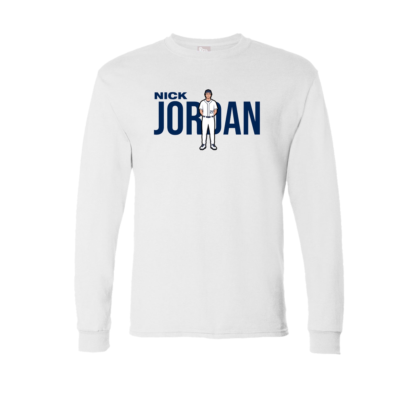 Long Sleeve Tee — Player Name in White
