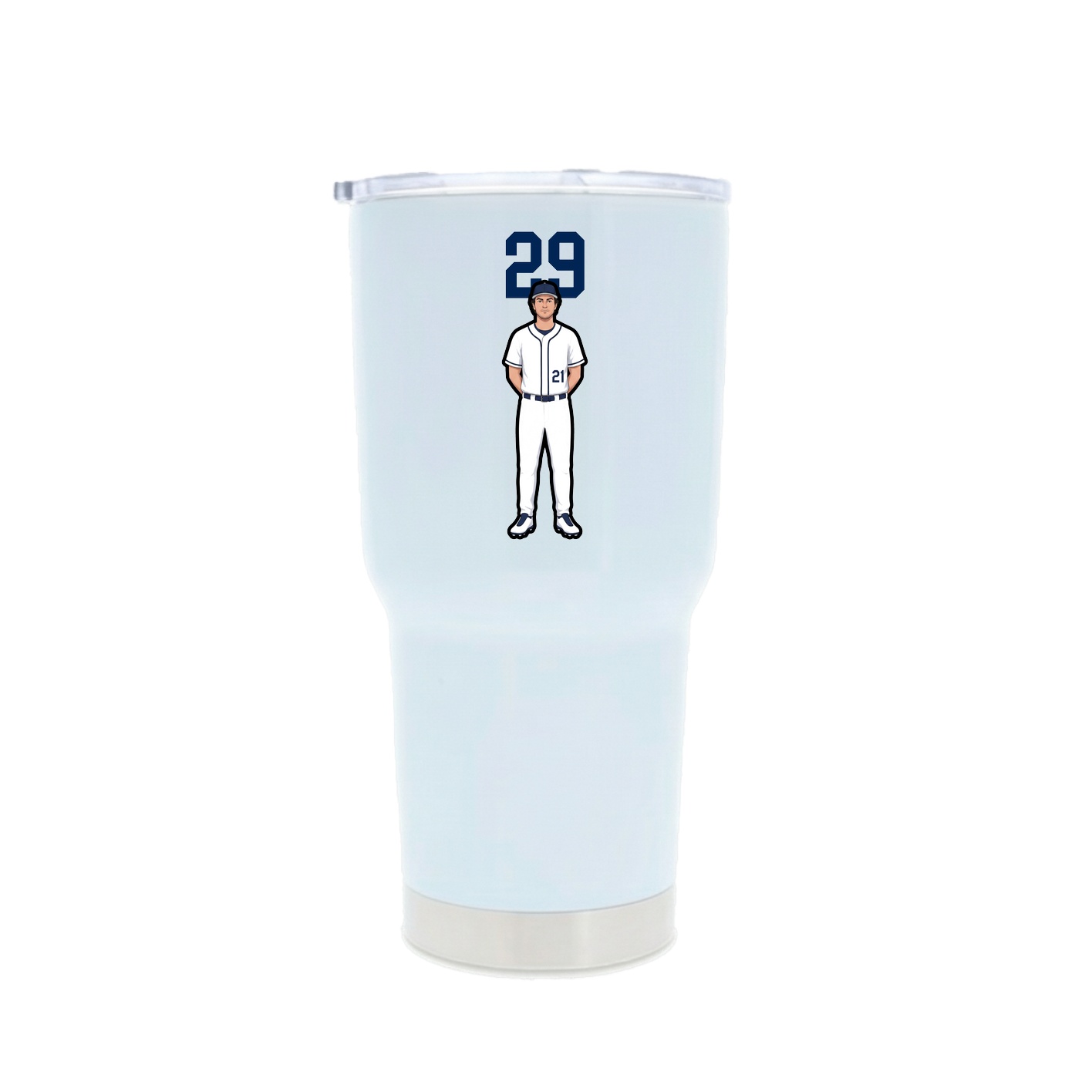 30oz Stainless Steel Tumbler — Number Top in White