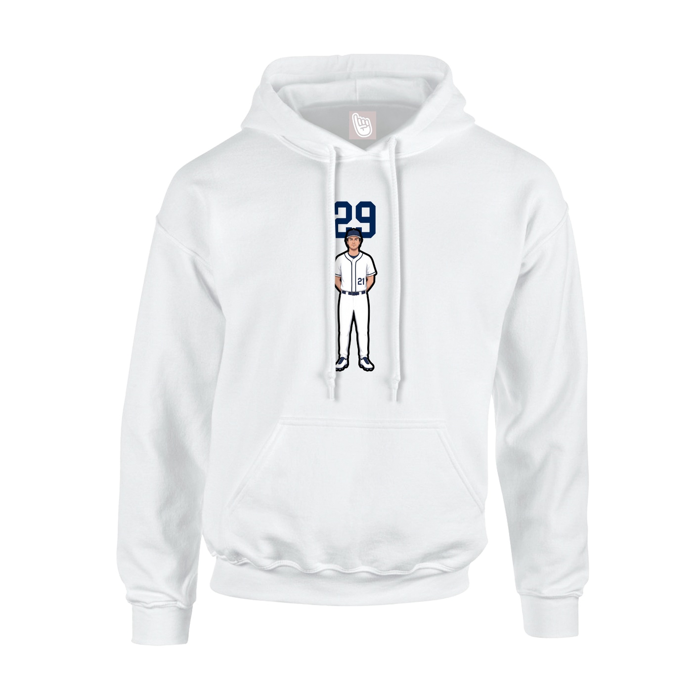 Youth Hoodie — Number Top in White