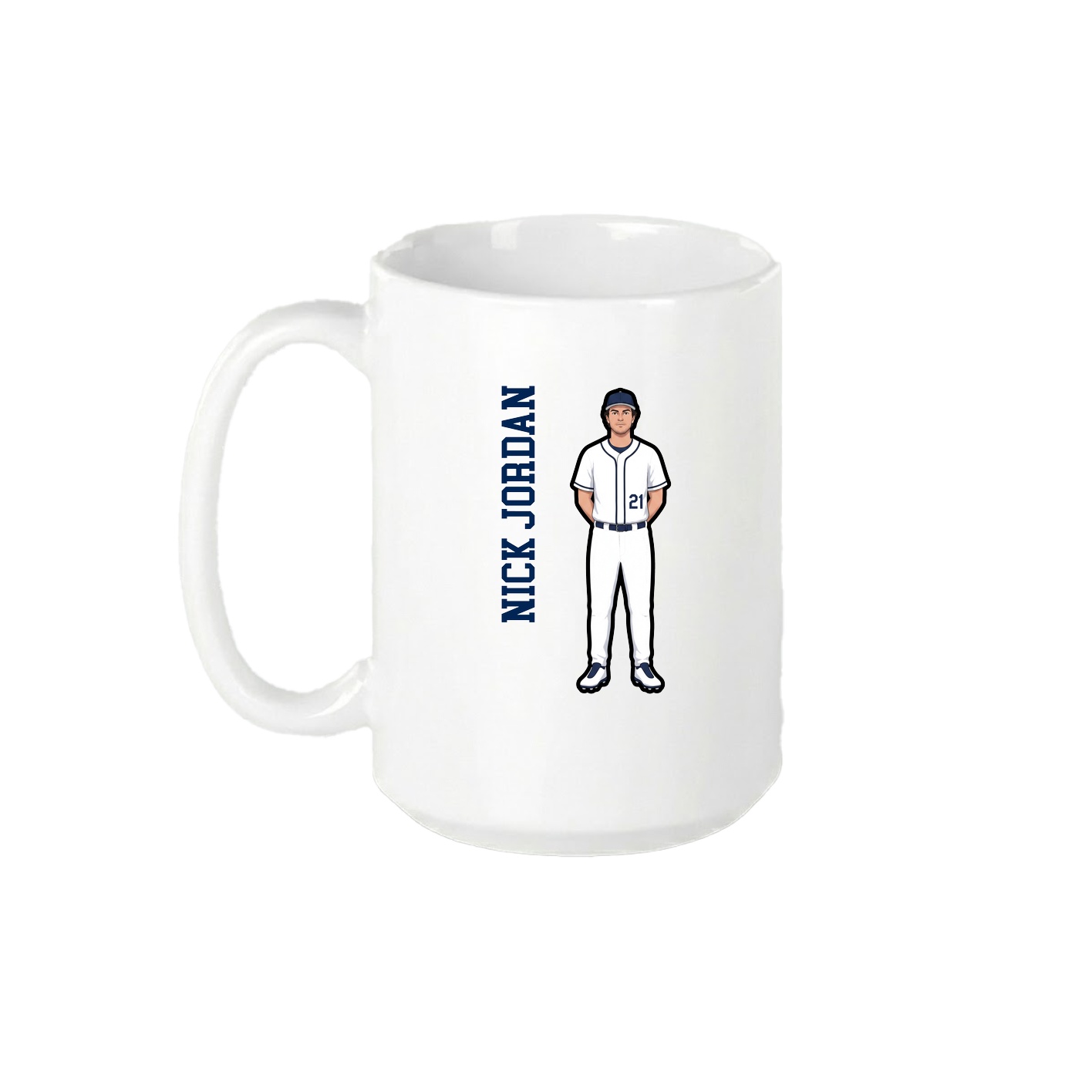 15oz Coffee Mug — Name Vertical in White