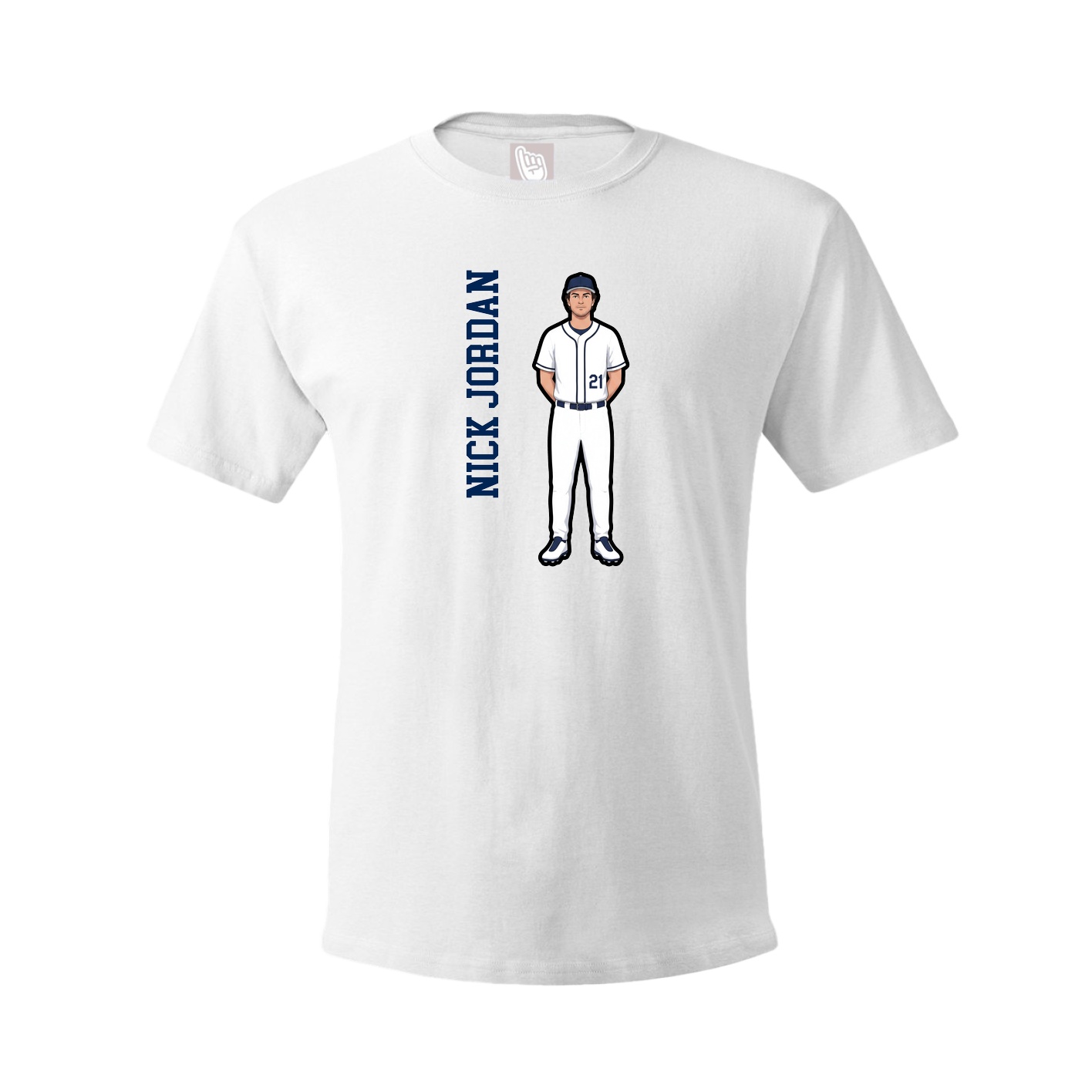 Youth Tee — Name Vertical in White