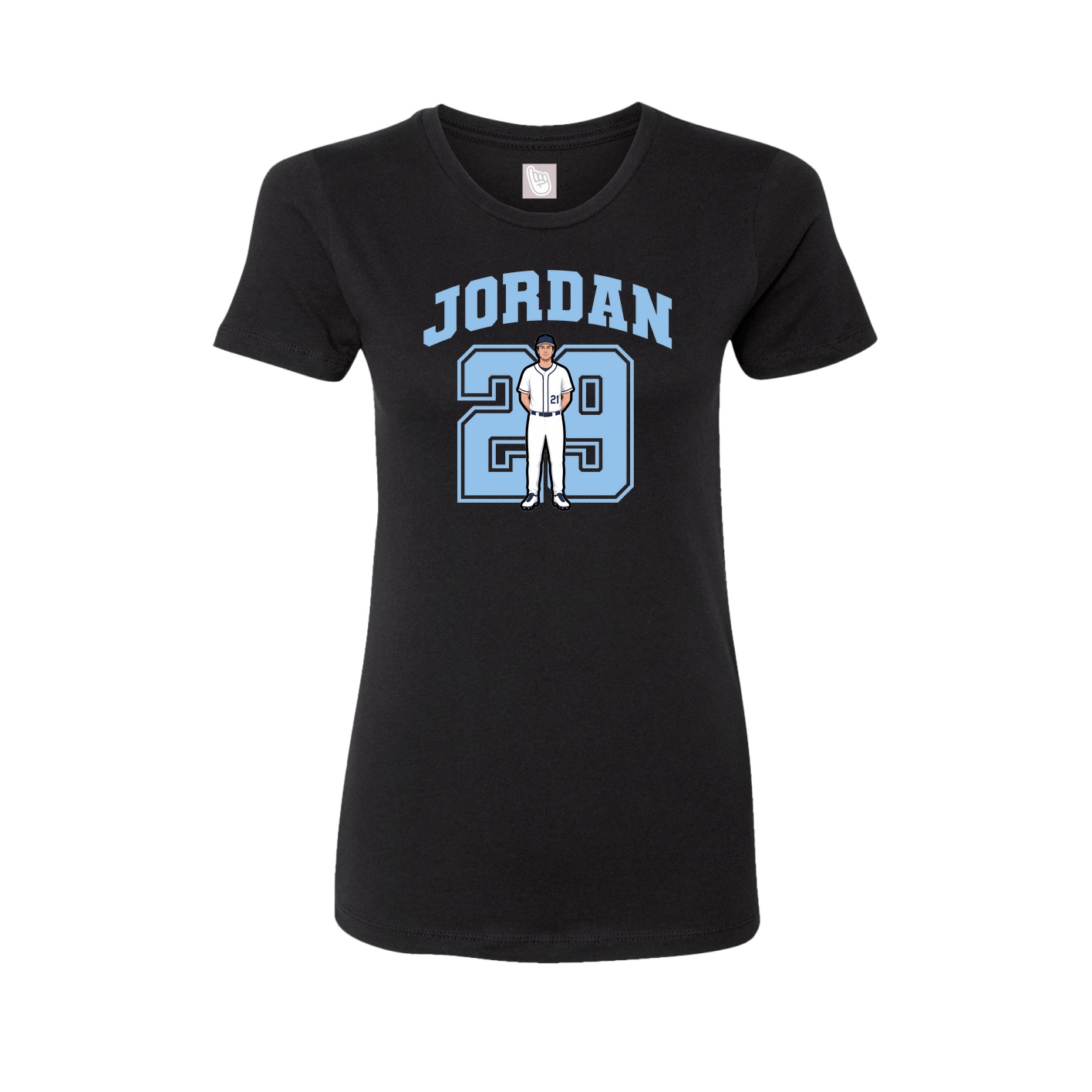 Fitted Women's Tee — Number in Black